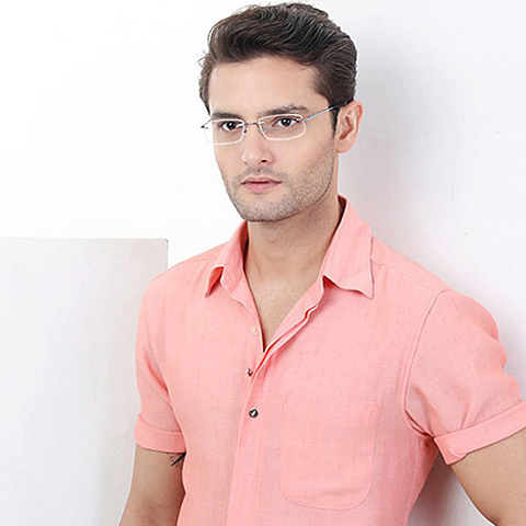 Vincent Chase Online Sky Blue Rimless Rectangle left side Vincent Chase Online Sky Blue Rimless Rectangle left side