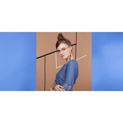Lenskart Air Online Mid Gunmetal Rimless Rectangle left side Lenskart Air Online Mid Gunmetal Rimless Rectangle left side