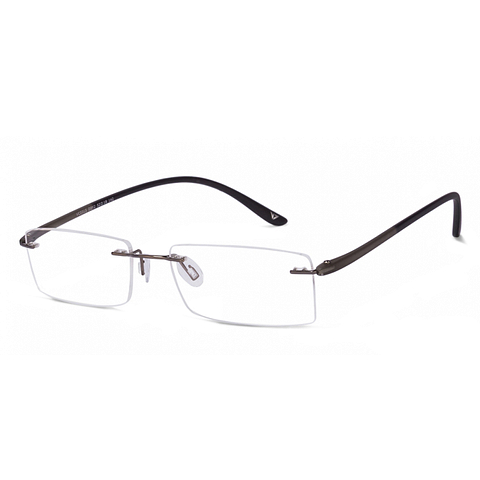 Lenskart Air Online Mid Gunmetal Rimless Rectangle left side Lenskart Air Online Mid Gunmetal Rimless Rectangle left side