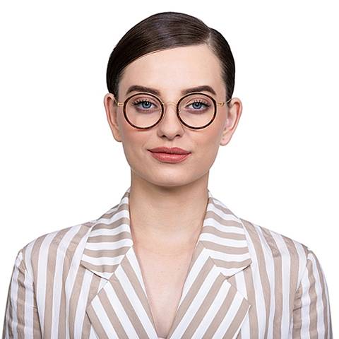 Lenskart Air Online Golden Brown Full Rim Round left side Lenskart Air Online Golden Brown Full Rim Round left side