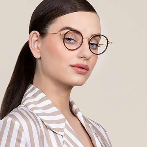 Lenskart Air Online Golden Brown Full Rim Round left side Lenskart Air Online Golden Brown Full Rim Round left side