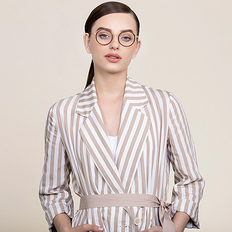 Lenskart Air Online Golden Brown Full Rim Round left side Lenskart Air Online Golden Brown Full Rim Round left side