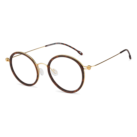 Lenskart Air Online Golden Brown Full Rim Round left side Lenskart Air Online Golden Brown Full Rim Round left side